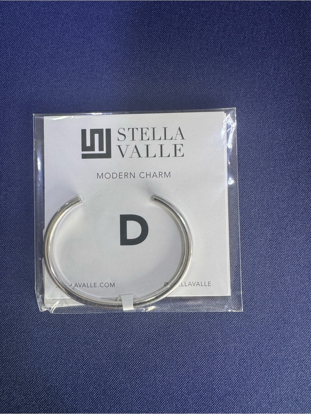 Stella Valle Silver Open Cuff Bracelet - D Charm